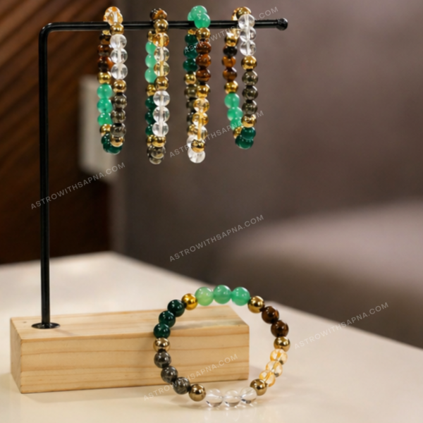 dhan yog bracelet for wealth & success | 7 chakra healing crystal bracelet – natural multi gemstone energy balance bracelet