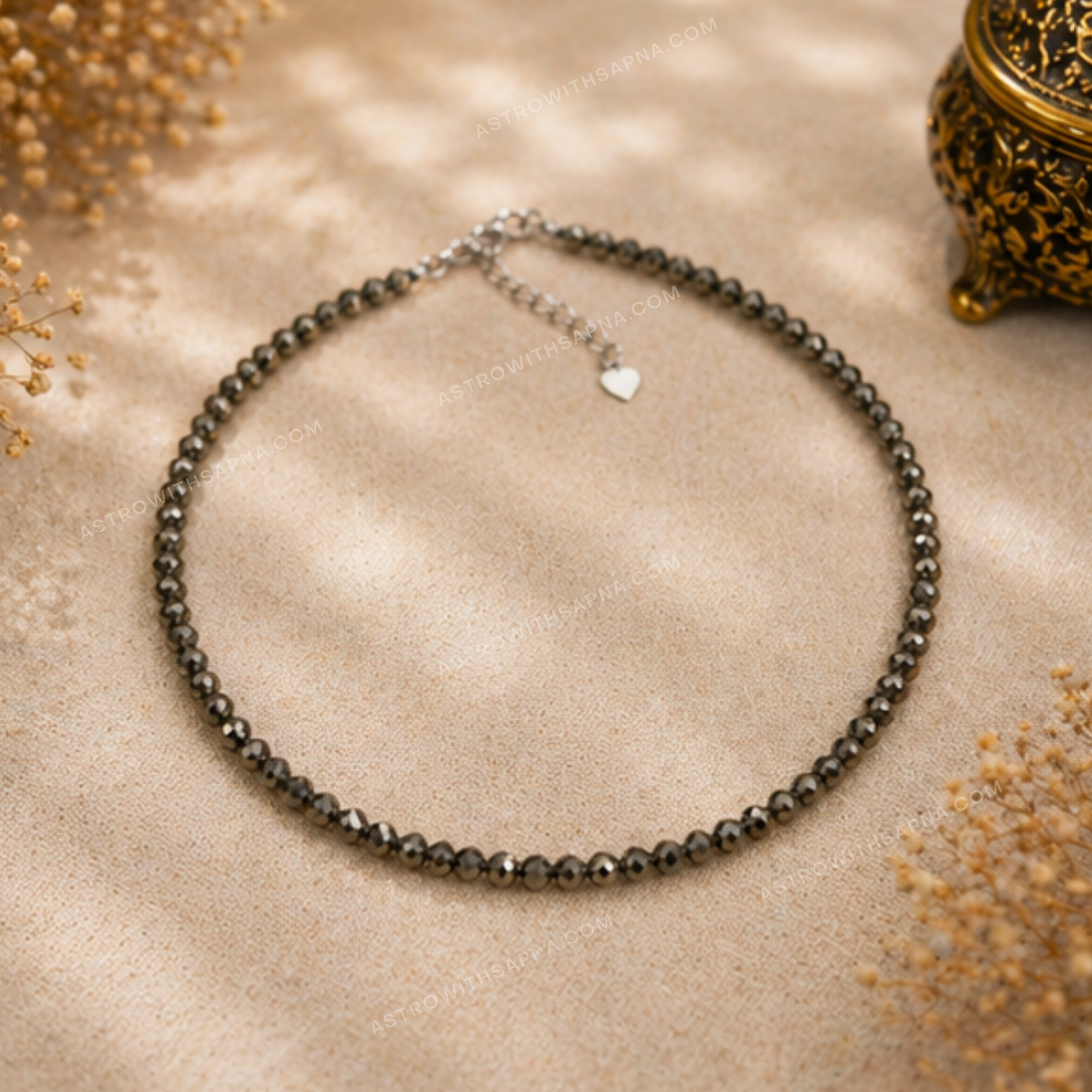 Hematite Beaded Necklace – Natural Grounding Crystal Chain