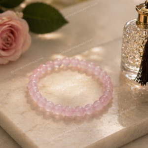 rose quartz crystal bracelet – love & healing energy band