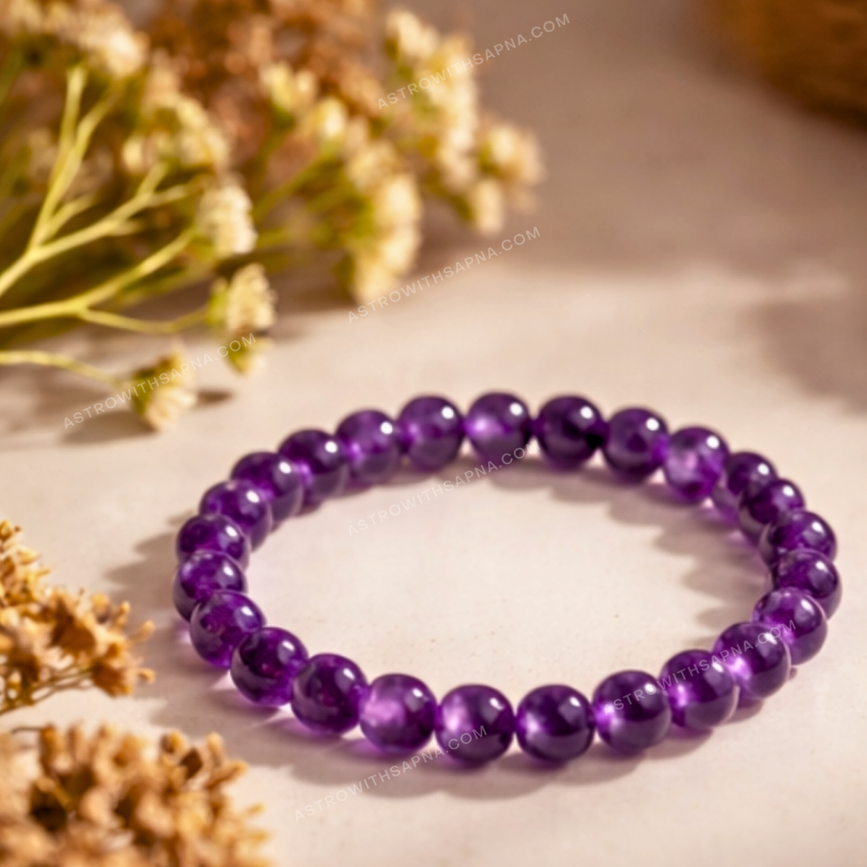 Divine Amethyst Crystal Bracelet – Calm, Protection & Crown Chakra Healing