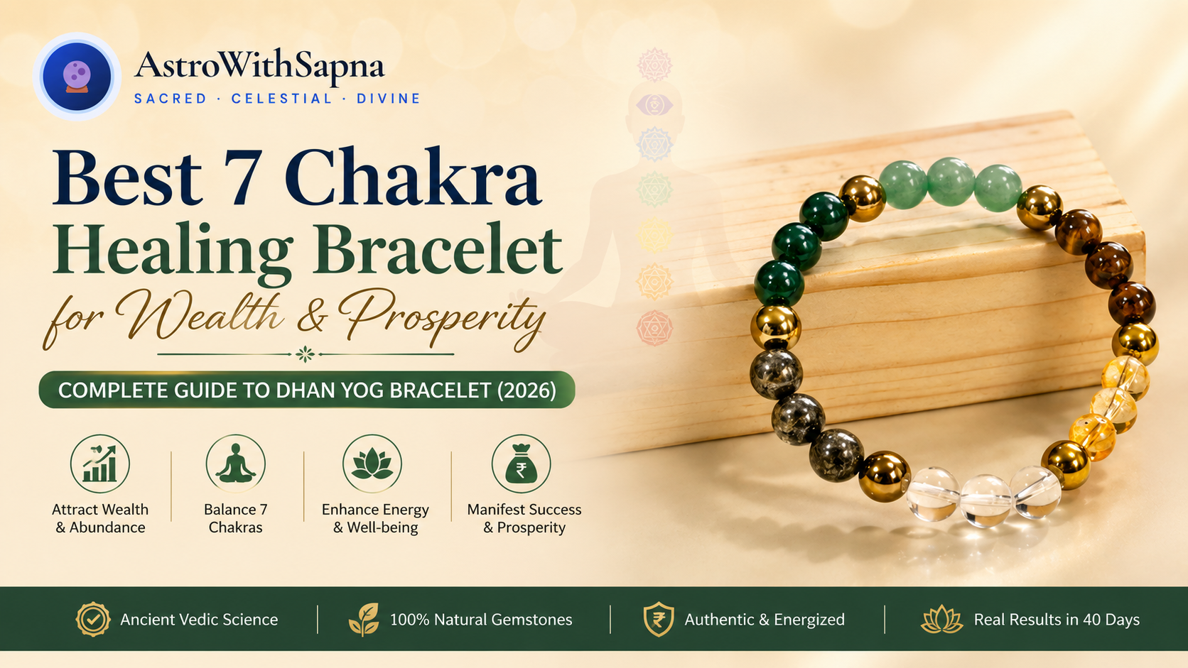 Chakra healing bracelet for prosperity